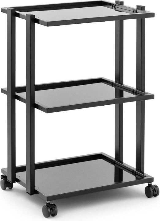 Physa Chariot pour produits cosmétiques - 3 étagères en verre - max. 60 kg - noir