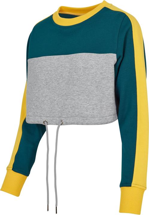Urban Classics Ladies Cropped 3-Tone Stripe Crew