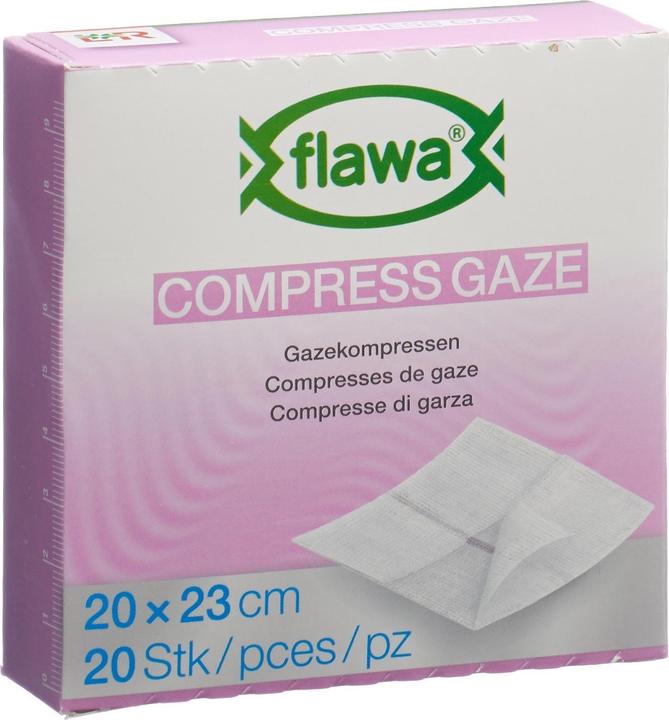 Flawa Gazekompressen geschnitten 20x23cm keimreduzierend behandelt