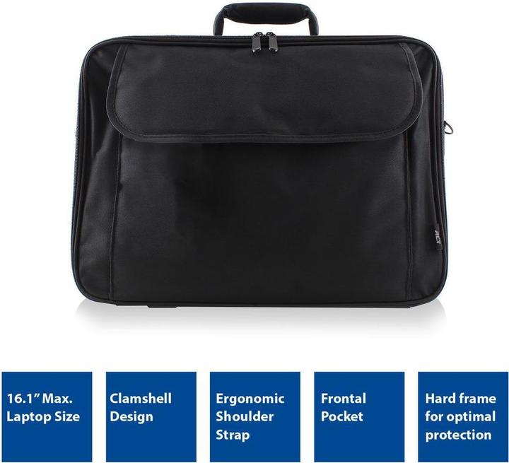 Office shoulder laptop bag, 16.1", black (16.10", Universal)