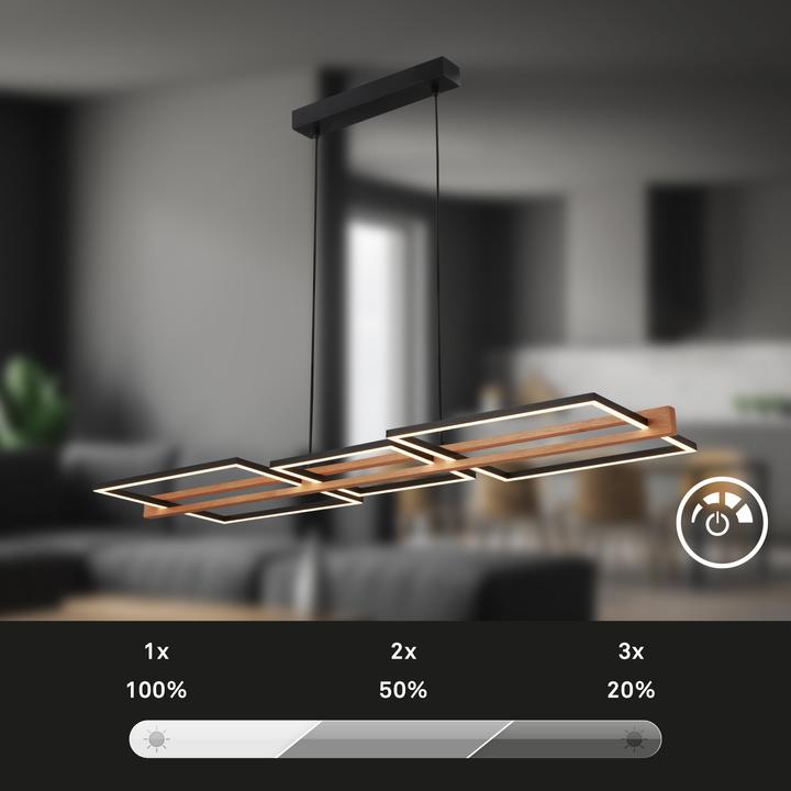 Immagine prodotto Briloner Lampada a sospensione LED, nero/legno, LED / 36W