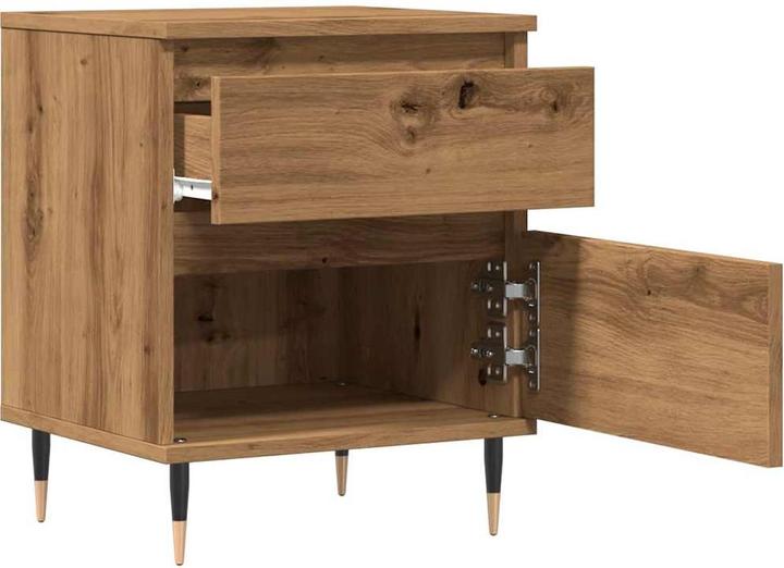 Produktbild VidaXL Nachttisch Nachtschrank Nachtkommode Nachtkonsole 2 Stk. Artisan-Eiche (40 x 35 x 50 cm)