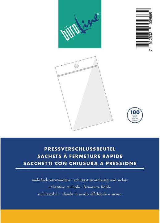 Produktbild BüroLine Pressverschluss Beutel 40x60mm (10 Stück)