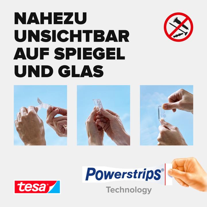 Immagine prodotto tesa Powerstrips für Glas, transparente Klebestreifen