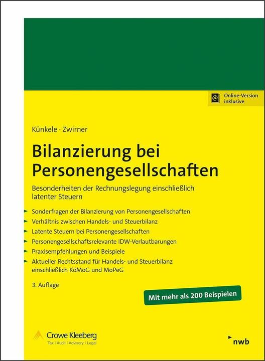 Produktbild Bilanzierung bei Personengesellschaften (Deutsch, Beate König, Sanja Mitrovic, Kai Peter Künkele, Julia Busch, Corinna Boecker, Christian Zwirner, Dr. Kleeberg & Partner GmbH, Felix Krauss, 2023)
