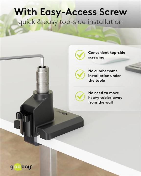 Produktbild Goobay Single-Monitorhalterung mit Gasdruckfeder, schwarz (Tisch, 31.89")