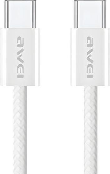 Image du produit Awei câble CL-219T USB-C na USB-C 60W biały/white iPhone 15 (USB 3.2 Gen 1, 60 W)