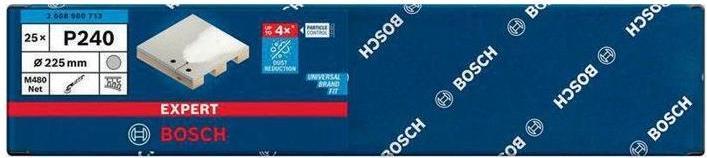 Immagine prodotto Bosch Professional Zubehör EXPERT M480 Rete di levigatura per levigatrice per cartongesso, 225 mm, G 240, 25 pezzi. (240)