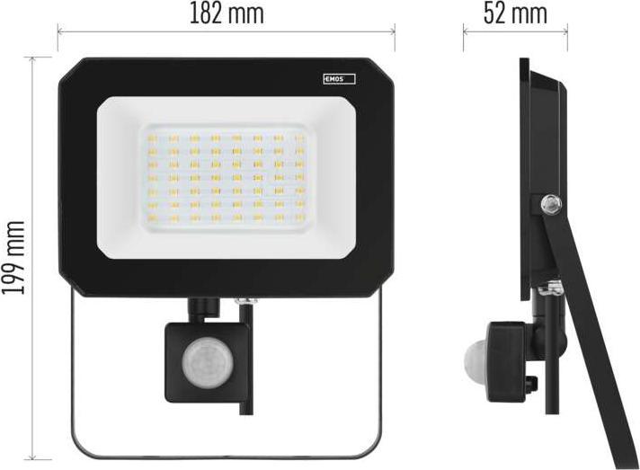 Actual product image Emos LED reflector SIMPO with motion sensor, 50 W, neutral white (5000 lm)