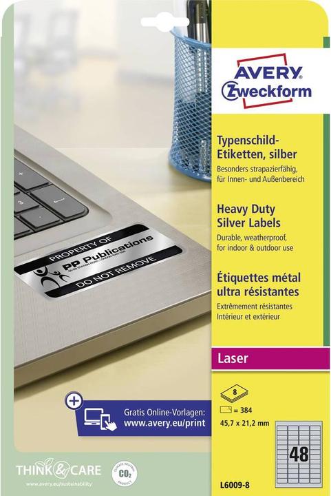 Actual product image Avery Type plate labels