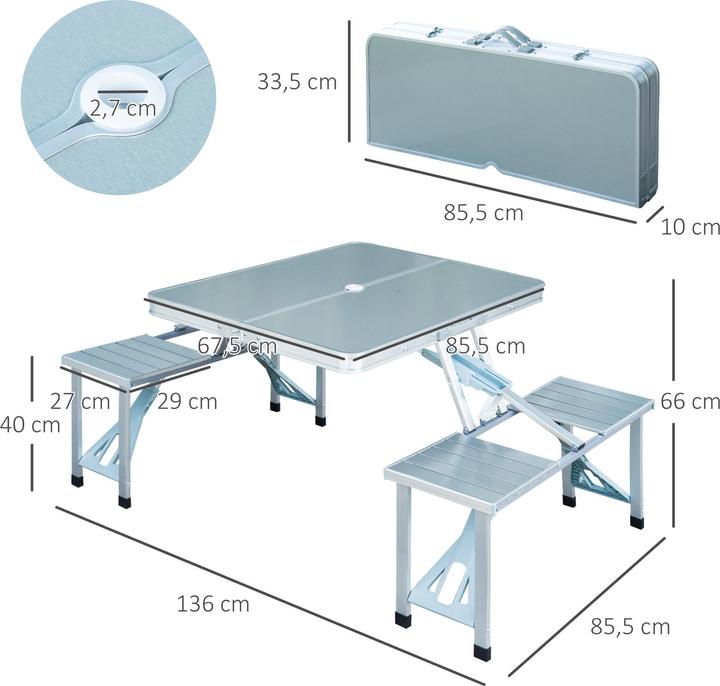 Actual product image Outsunny Folding table with 4 seater