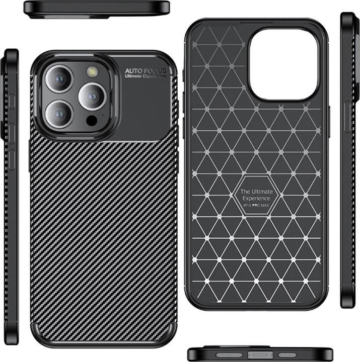 Actual product image Screenguard Apple iPhone 15 Pro Max Case Carbon Design TPU Case (Apple iPhone 15 Pro Max)