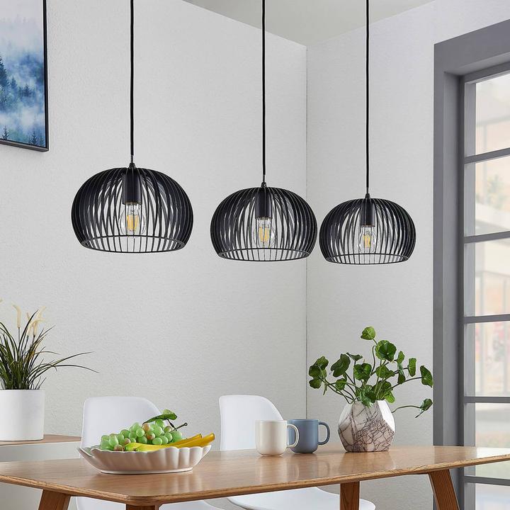 Produktbild Lindby Jusra 3 Pendelleuchte Black (E27)