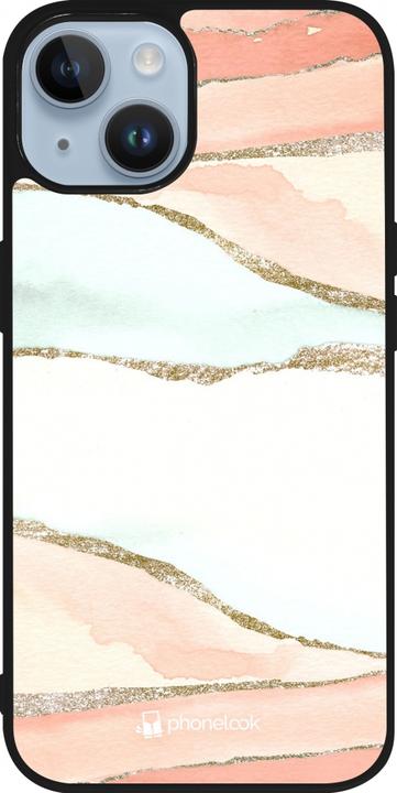 Actual product image PhoneLook Coque Silicone rigide noir Shimmering Orange (Apple iPhone 15)