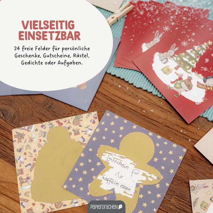 Image du produit Papierdrachen Calendrier de l'Avent à gratter Animaux d'hiver