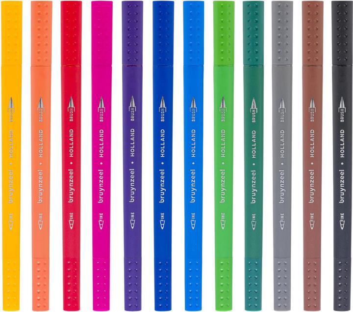 Actual product image Bruynzeel Fineliner brush pens (Multicoloured, 12 x)