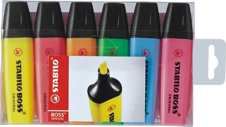 Image du produit STABILO Surligneur BOSS ORIGINAL (Bleu, Vert, Pink, Rouge, Orange, Jaune, 5 mm, 6 x)