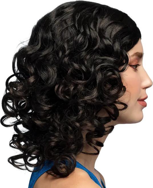 Actual product image Boland Wig Cocktail black shoulder length curly hair, in box