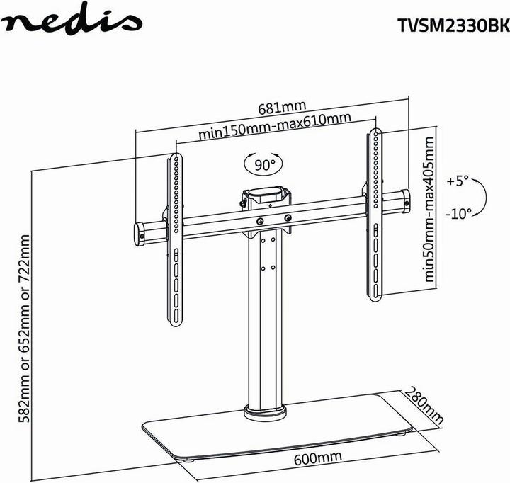 Actual product image Nedis Full Motion TV Stand (Universal, 65", 45 kg)