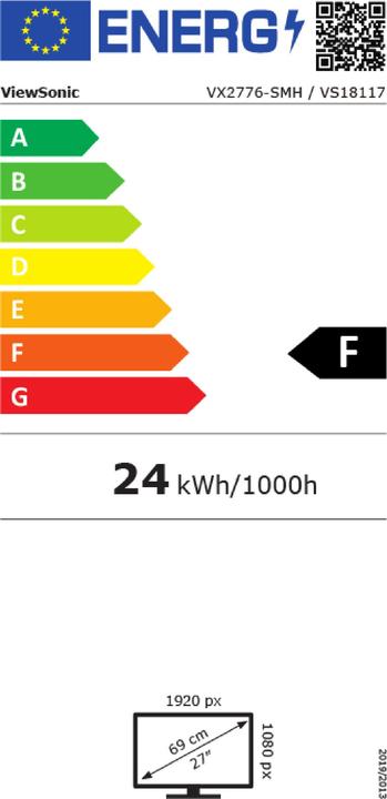 Etichetta energetica Viewsonic VX2776-SMH (1920 x 1080 pixel, 27")
