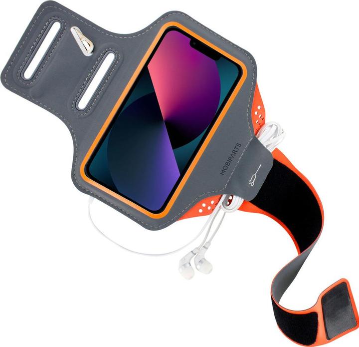 Productafbeelding Mobiparts Comfort Fit Sport Armband Apple iPhone 13 Mini Neon Orange