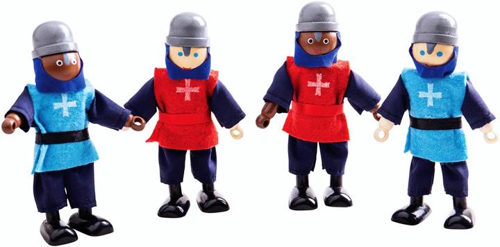 Actual product image Bigjigs Medieval knights made of wood, 4 pieces.
