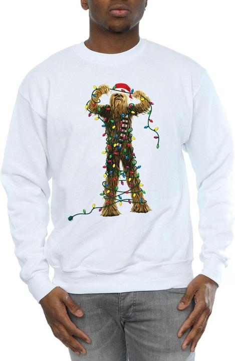 Actual product image Star Wars Mens Chewbacca Christmas Lights Sweatshirt (XXL)
