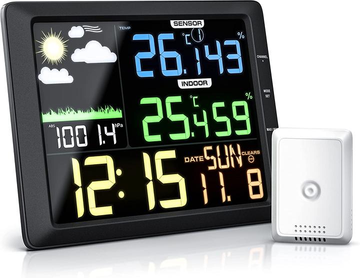Produktbild CSL Wetterstation mit Farbdisplay und Aussensensor