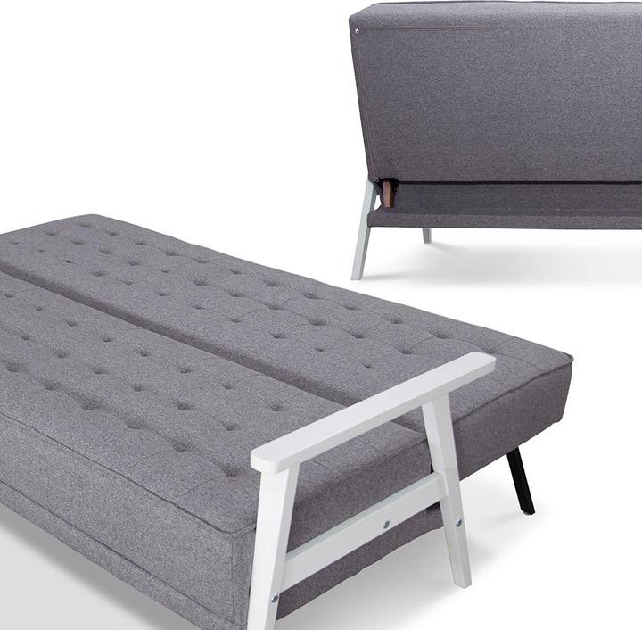 Actual product image VitaliSpa Sofa Dion, Grey, 202 cm with folding function