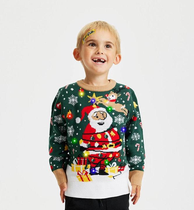Produktbild Christmas Sweats Cute Cookie Man Kids LED Sweater (5, 6)