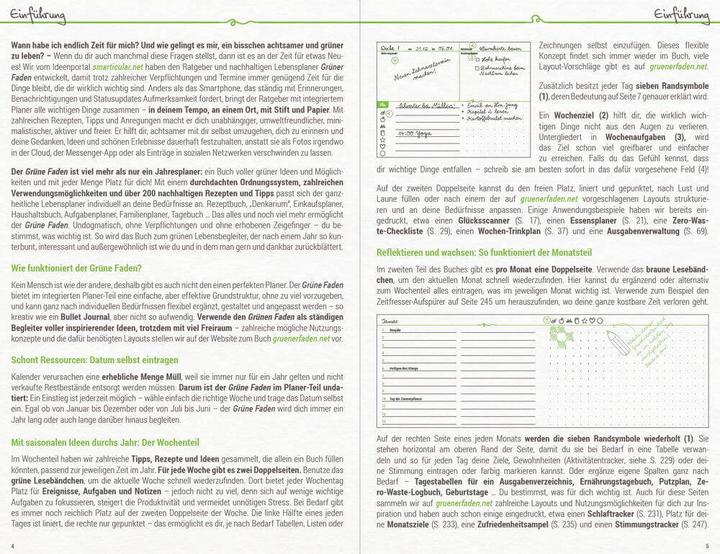 Actual product image Grüner Faden - annual planner, life planner, guidebook - sustainable ideas for the whole year (A5, German)