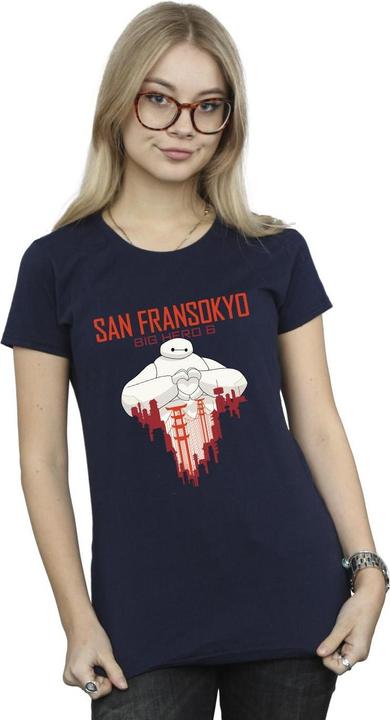 Immagine prodotto Disney Big Hero 6 Baymax San Fransokyo Heart Maglietta Donna (XL)