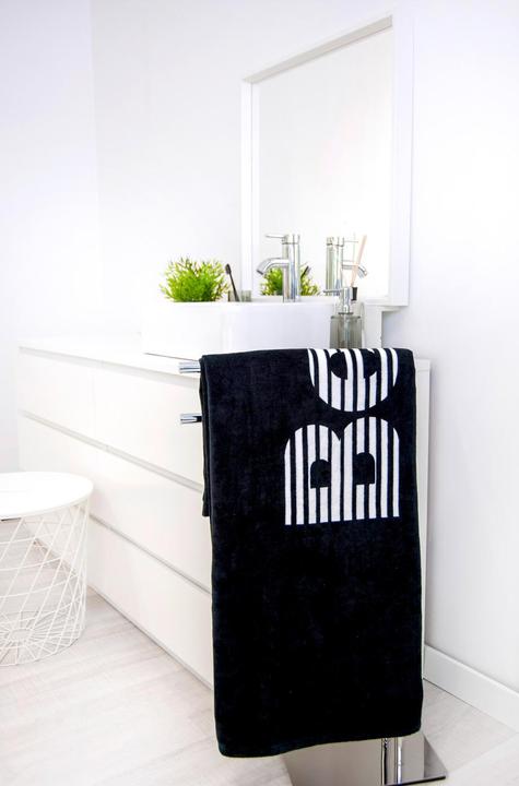 Produktbild Herding Strandtuch Bench Schwarz/Weiss (180 x 80 cm)