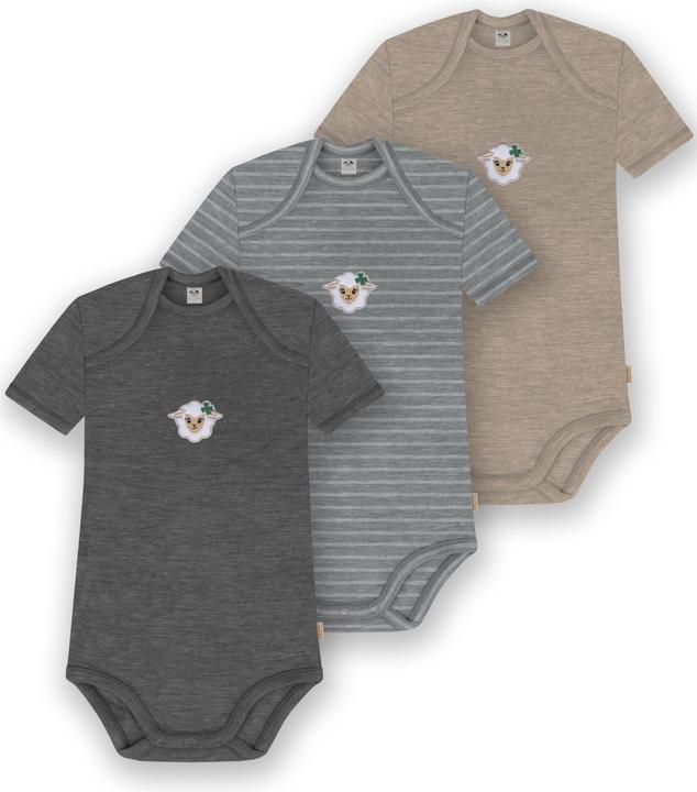 Normani 3er Set Baby Merino Body Kurzarm „Tauranga" - 9299