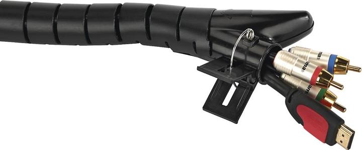 Produktbild Hama Flexibler Spiral-Kabelschlauch, universal, 30 mm, 1,5 m, Schwarz (Kabelspiralschlauch, 150 cm)