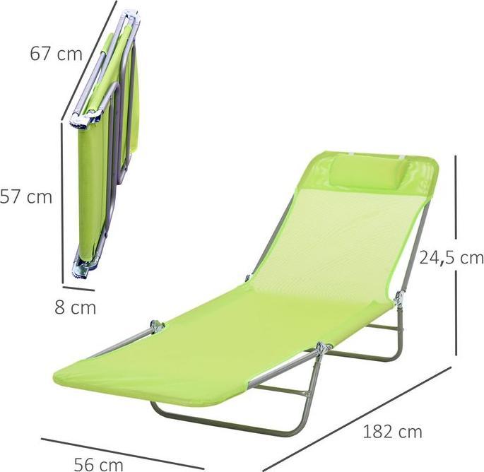 Immagine prodotto Swisshandel24 Sonnenliege Gartenliege Relaxliege Bäderliege Zweibeinliege 4 Farben (Grün) (182 cm)