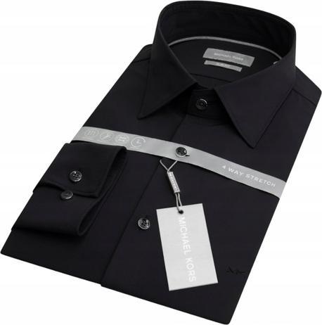 Michael Kors PERFORMANCE STRETCH SLIM SHIRT BLACK MD0MD91399 001 40 42 (40, 42)