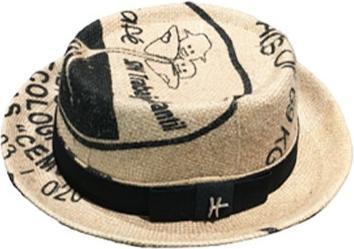 Actual product image Bekos Upcycling - Pork Pie Hat "Cafe Royal" from coffee bag - 57, 02 (57)