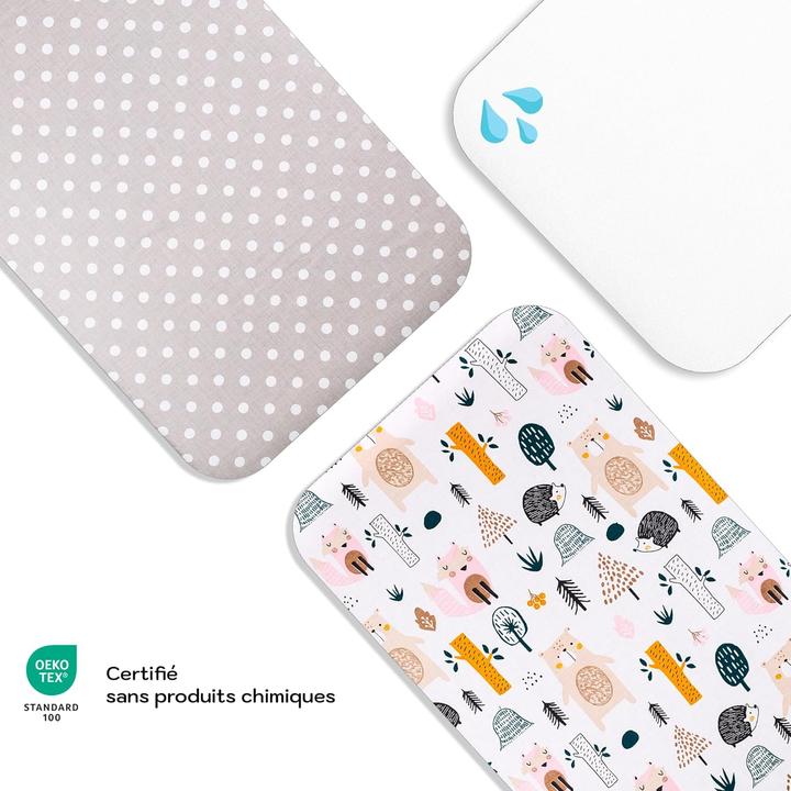 Image du produit ‎Lovely Hippo 3-teiliges Baby-Spannbettlaken-Set (50 x 83 cm)