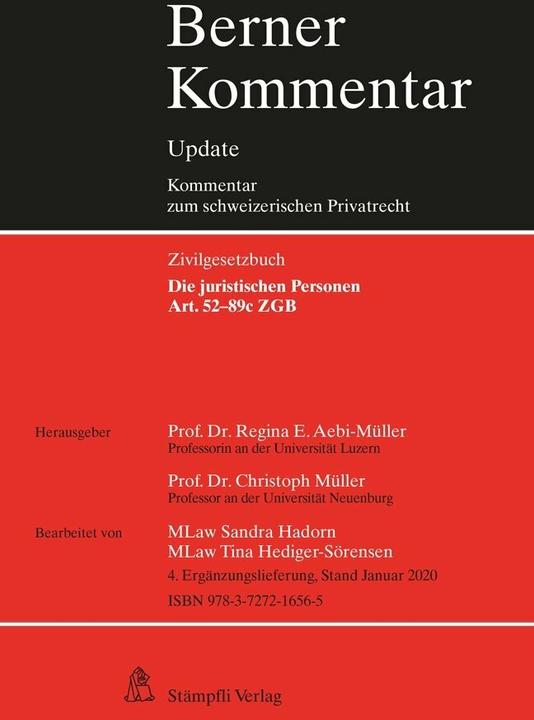 Immagine prodotto Berner Kommentar Update Die juristischen Personen, Art. 52-89c ZGB (Tedesco, Christoph Mueller, Regina E. Aebi-Müller, 2020)