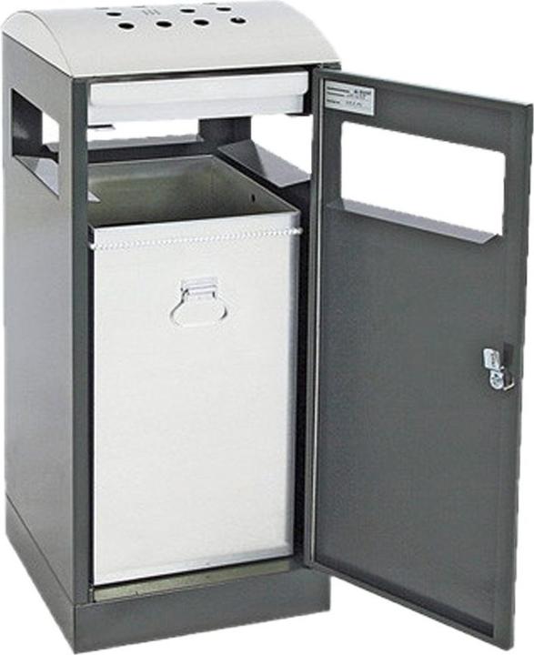 Image du produit Collecteur de déchets avec cendrier, capacité 40 l, anthracite. (40 l)