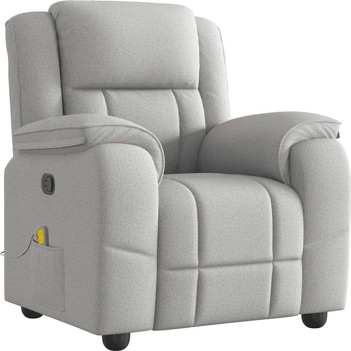 VidaXL Massagesessel Wolkengrau Stoff Massage TV-Sessel