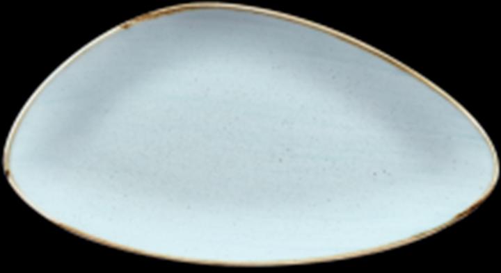 Actual product image Churchill Stonecast Duck Egg Light Blue Triangle Plate 35.5x18.8