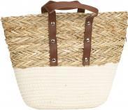 IKO Borsa in vimini con manico bianco/naturale h=26cm