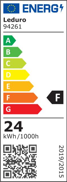 Energie-Label Leduro Lamp||Power consumption 24 Watts|Luminous flux 2000 Lumen|3000 K|220-240V|Beam angle 120 degrees|942 (2000 lm)