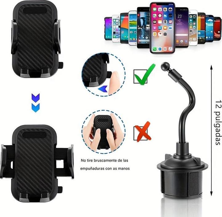 Image du produit PhoneLook Support universel pour smartphone handsfree pour voiture pour porte-gobelet bras flexible