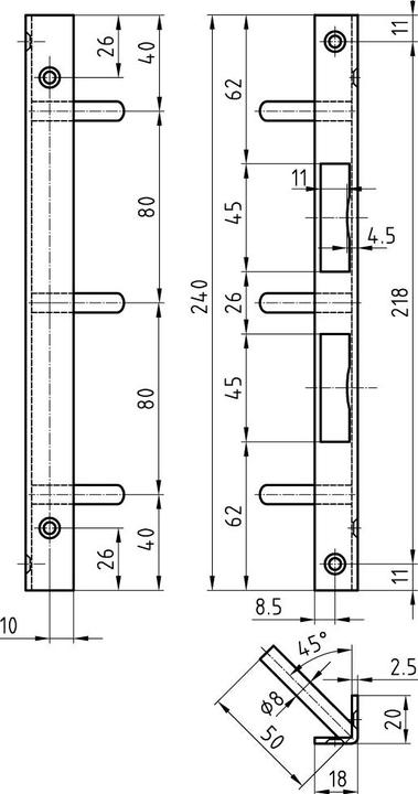 Produktbild Glutz Winkelschliessbleche B-1307 (Türgriff)
