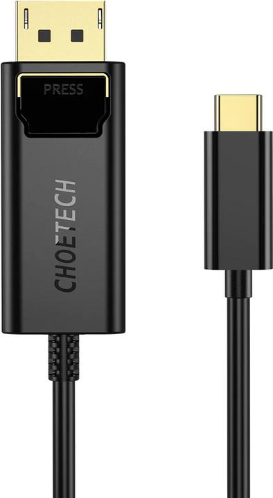 Image du produit Choetech Câble vidéo unidirectionnel pour moniteur USB de type C - Port d'affichage 4K, 1,8 m noir (1.80 m, USB Type C)
