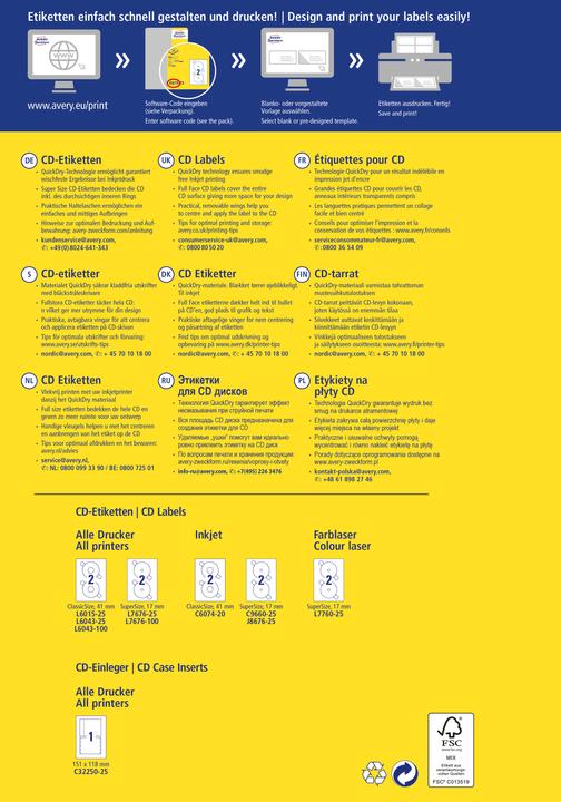 Actual product image Avery CD labels SuperSize