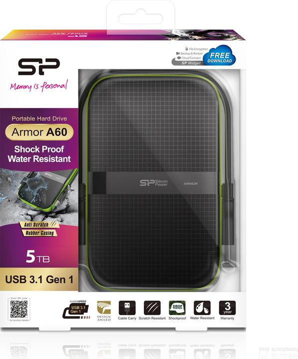 Immagine prodotto Silicon Power Armor A60 5TB USB 3.0 2.5 SP050TBPHDA60S (5 TB)